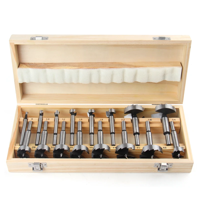 16PCS High Carbon Steel Forstner Drill Bit Set Woodworking Multi-Tooth Hole Saw Boring Cutter