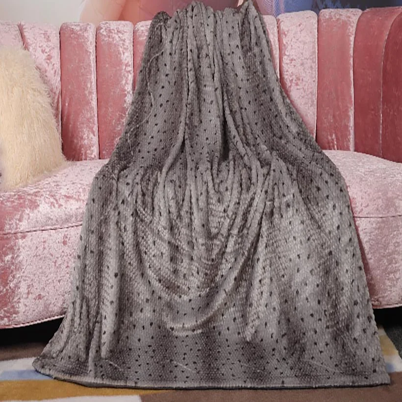 Hot Luxury Fleece Printed Oversize Throw Blanket, Warm Blanket Home Textile 100% Polyester Animal Modern Knitted Provide