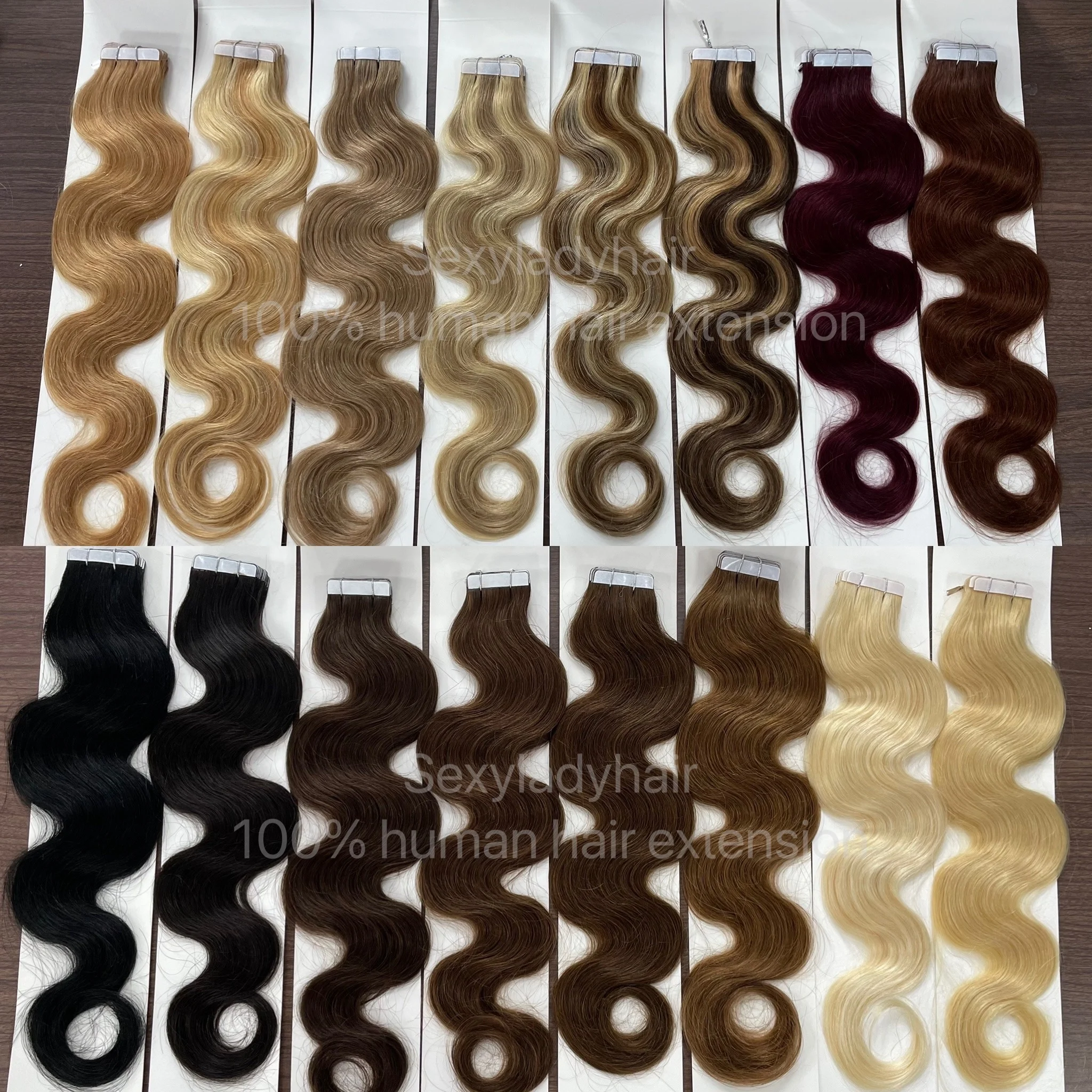 High quality 100% raw tape ins virgin human hair pack wholesale vendor custom color tape hair extension