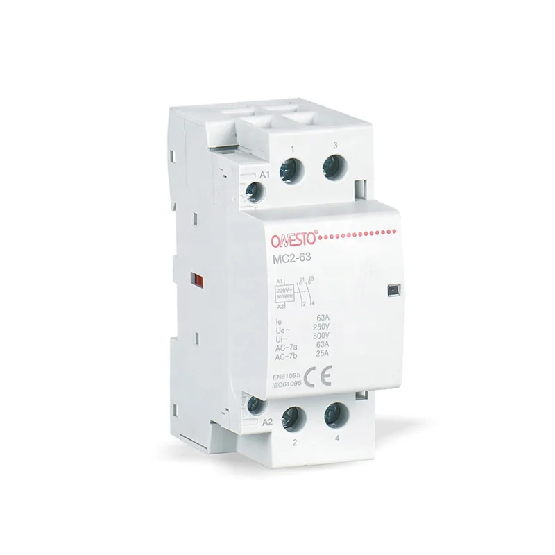 Onesto Automatic Modular Contactor 2P AC Contactor 24V 110V 230V AC Electric Contactor 2NO 2NC 1NO+1NC Contacts