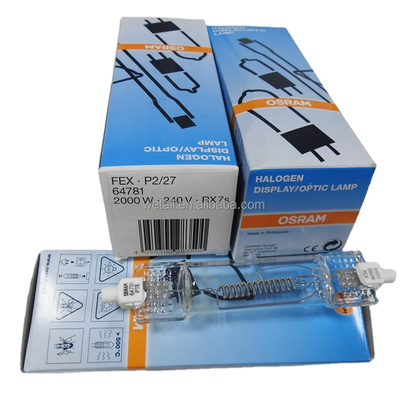 Оригинальный Новый 64781FEX 240V2000W RX7s двухсторонний желтый головной сценический фильм и телевизионная галогенная лампочка