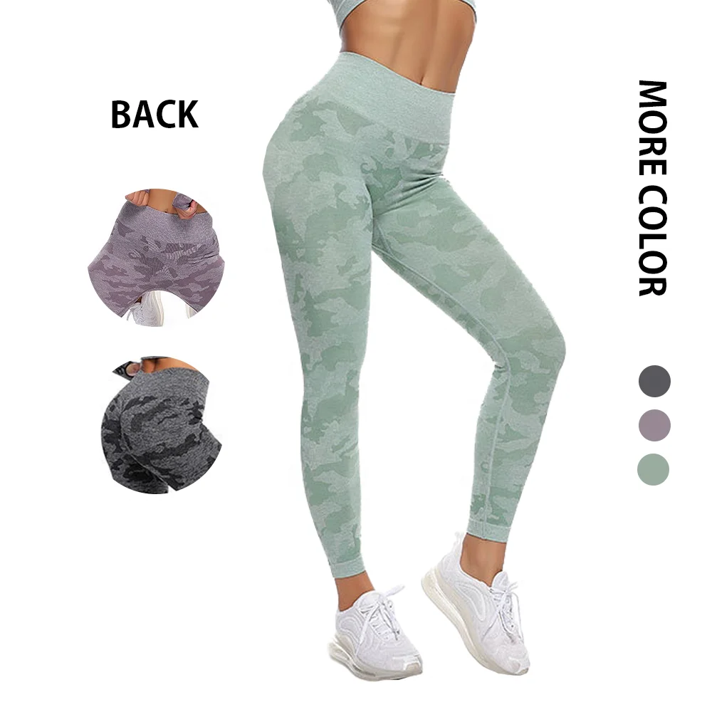 Running Fitness Camouflage High Waist Womens Camo Seamless Yoga Leggings