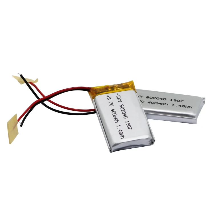 hot sale high quality 602040P 3.7V 400mAh 1.48wh rechargeable Lithium polymer Battery for electronic products