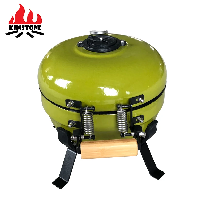 Kimstone 12 Inch Mini  Barbecue Kamado Portable Tandoor Clay Oven Charcoal BBQ Grill Table Smoker