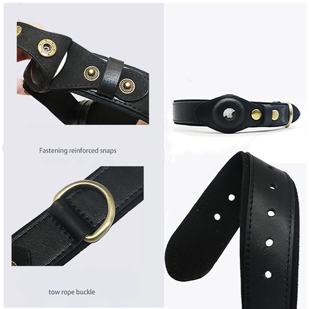 Wholesale 2022 Pet Accessories High Quality Genuine Leather GPS Tracker AirTag Dog Collar