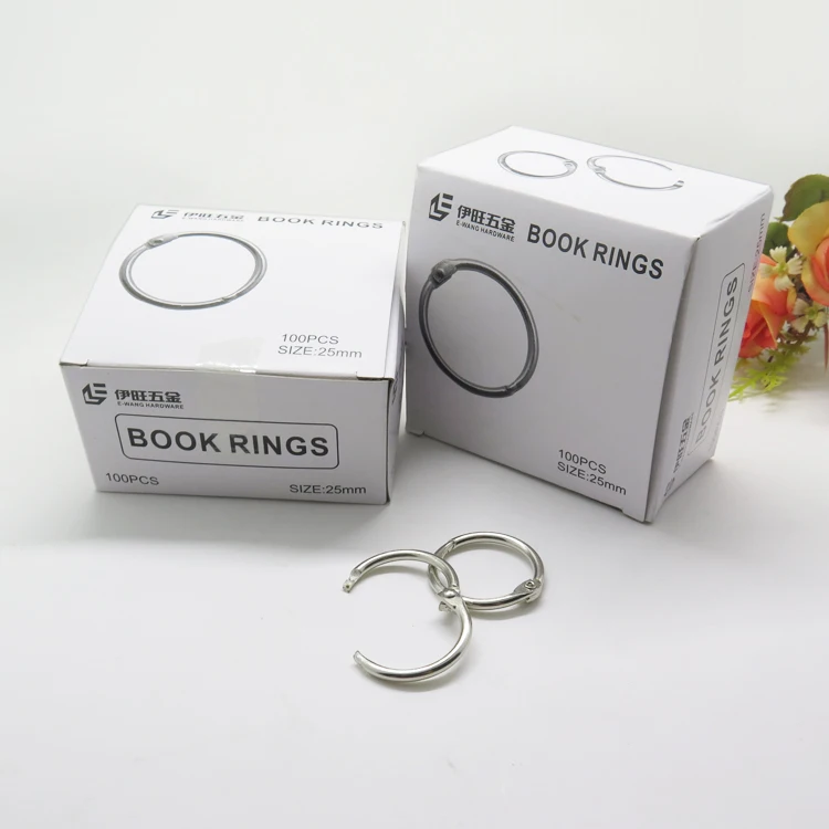 50 мм железные свободные кольца в форме листьев для подвязки книг 50 шт. в белой коробке для карт