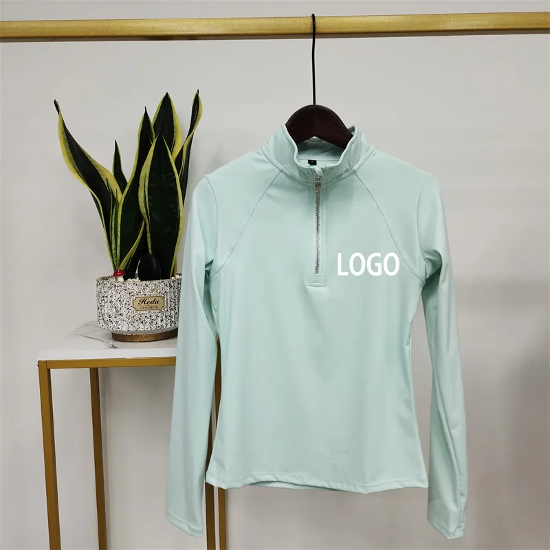 Women Half Zipper Horse Riding Long Sleeve Base Layer 10 Colors Nylon Spandex Equestrian Shirts Female Equitazione Summer Tops