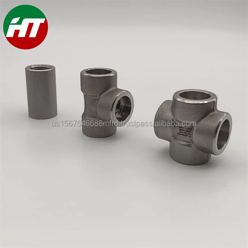 ASME B16.11 ASTM A182 F316LN S31653 DIN 1.4429 EN 1.4406 SS Socket Weld Threaded Forged Fittings Lateral TEE