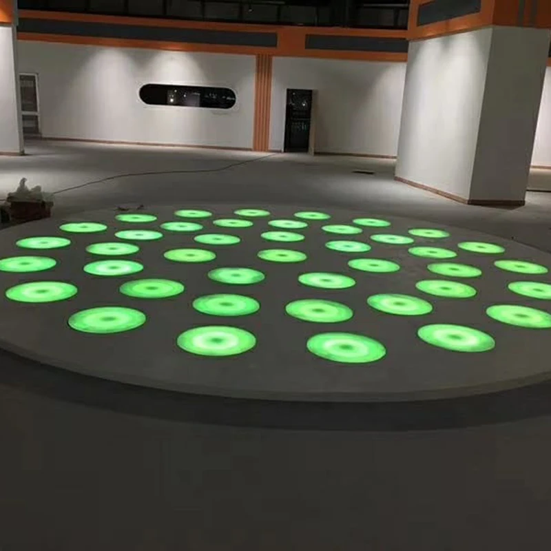 Wedding disco panels pressure sensitive light up round dance floor with music