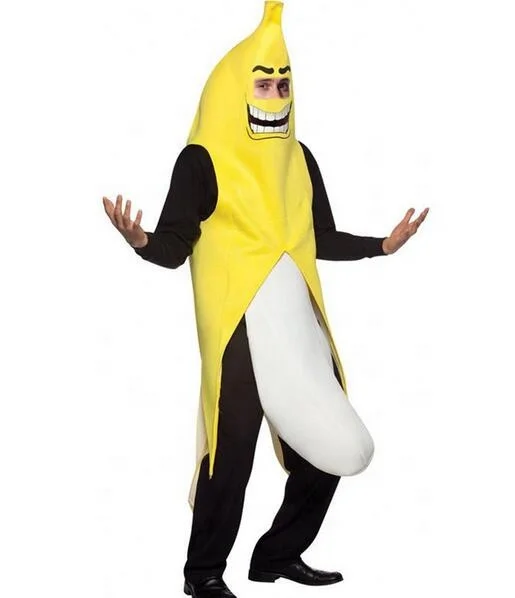 Adult Unisex Funny Banana Suit Yellow Costume Light Fruit Party Fancy Dress