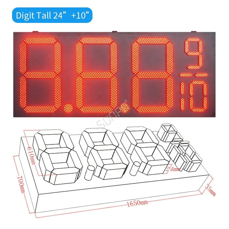led gas station fuel diesel price system board sign  numeric changer display