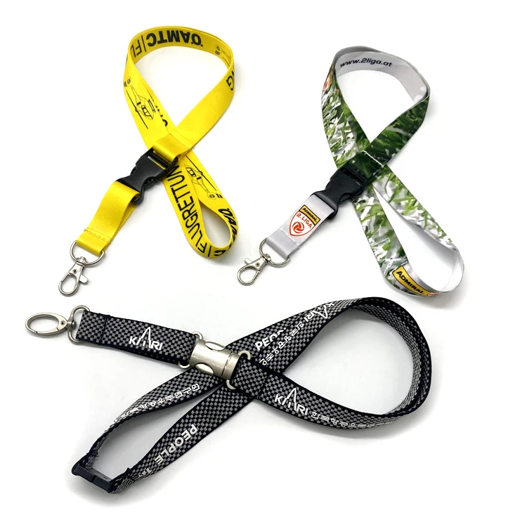 Approval Factory Professional Lanyards Full Color Printing Neck Straps with Logo Custom  0.75inch Keychain card Holders