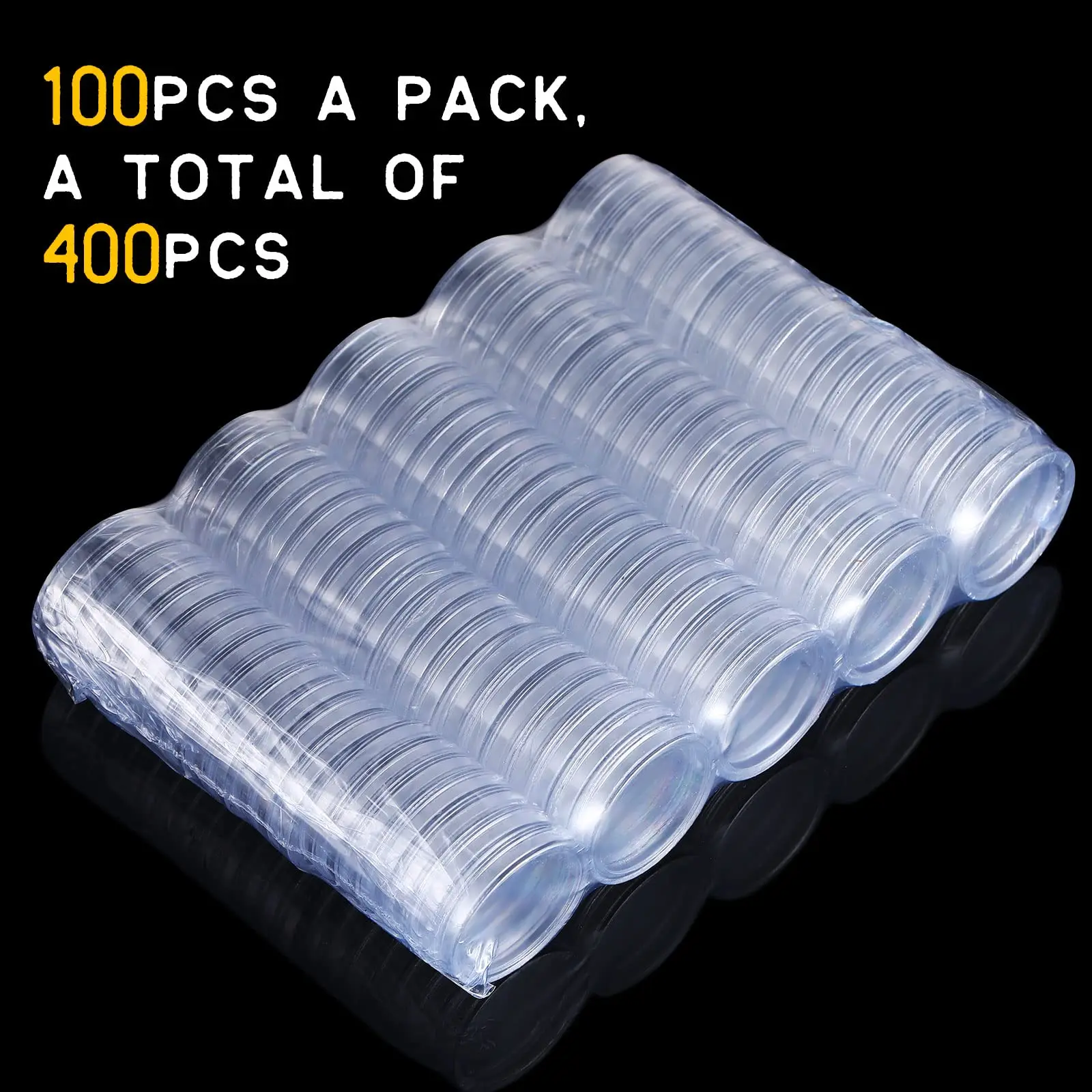 HCT-21mm Coin Holder 100 Pcs Clear Round Commemorative Coin Capsules Plastic Coin Container Case For Silver Bar Collection
