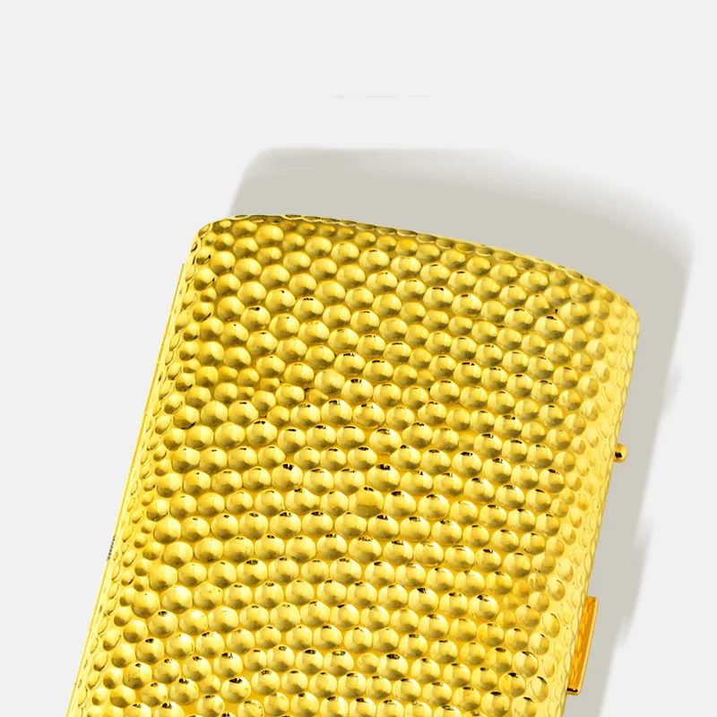 Metal Gold Plated Tobacco Herb Case Reusable Mini Portable Reusable Tobacco Cigarette Container Box Travel Tobacco Storage