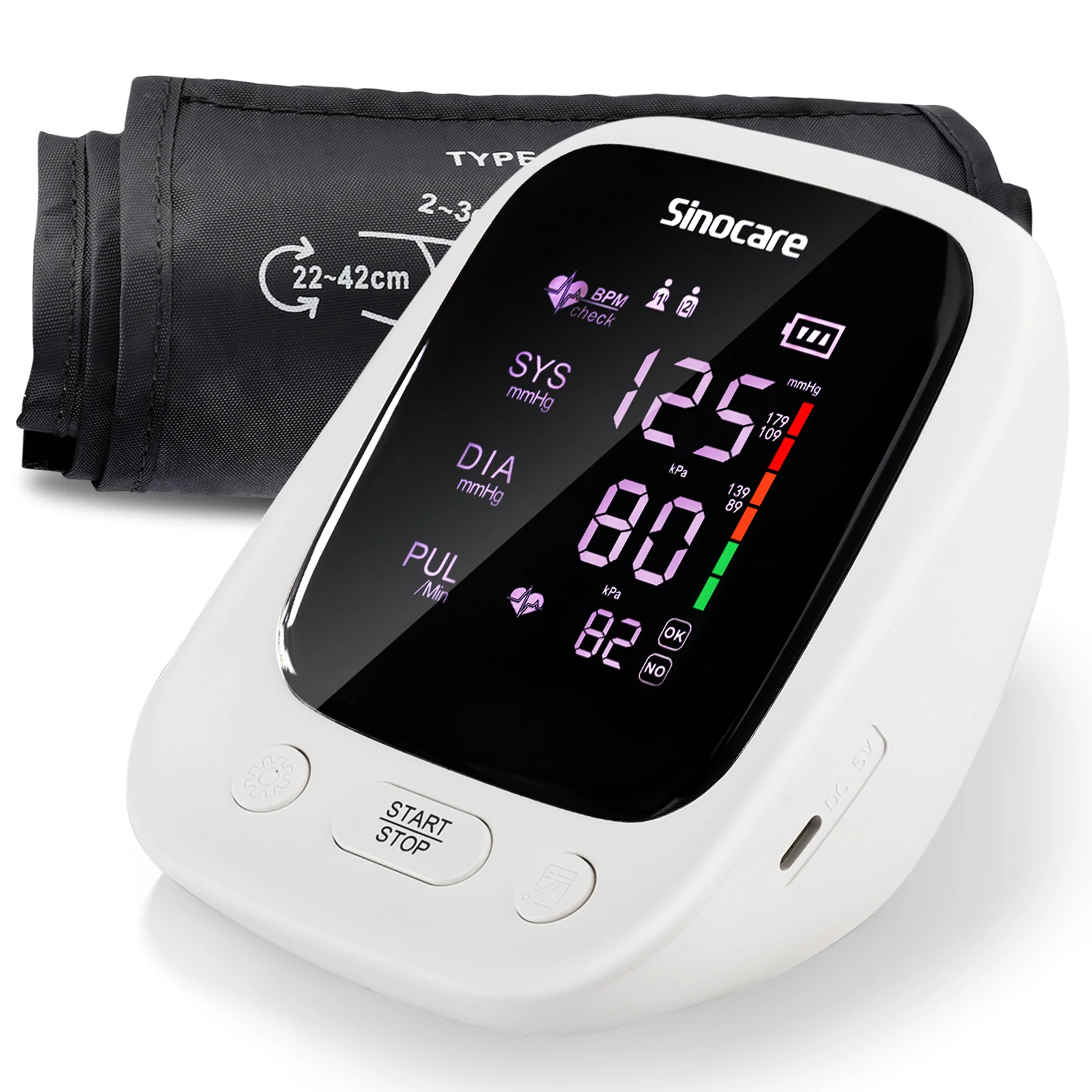 IN STOCK white Electric Digital  Automatic BP Machine Sinocare Blood Pressure Monitor U181