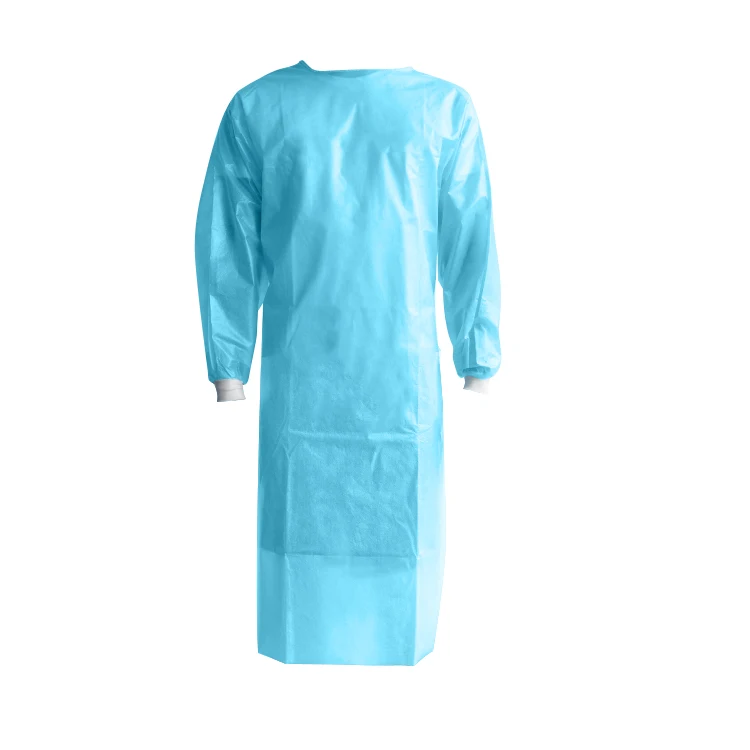 Knit Cuff Over The Head Gowns Full Body 30 35 45 50Gsm Cpe Reusable Yellow Blue