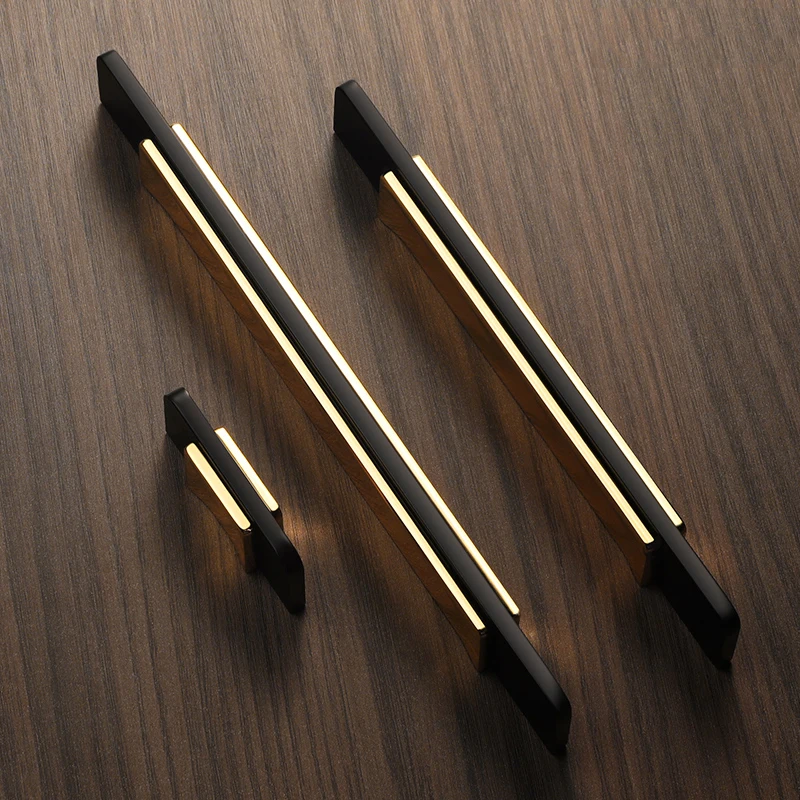 Zinc Alloy Black Gold Cabinet Handles Solid Drawer Knobs Kitchen Cupboard Door Pulls Furniture Handle Cabinet Hardware Z-3020