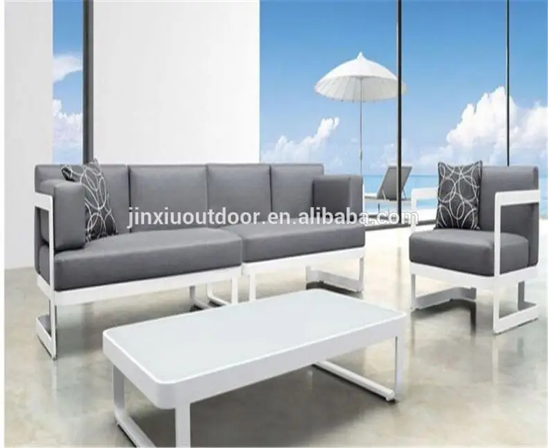 2018 White Aluminum  and water resistant fabric outdoor garden furniture 1456