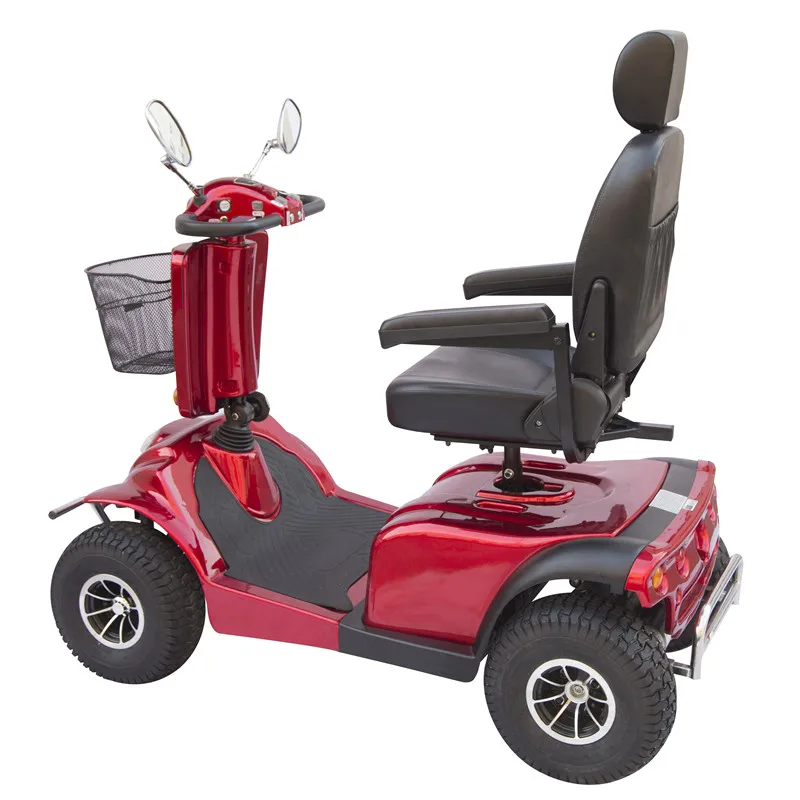 4 Wheel Single Seat Electric Mobility Scooters Steel Body Power Motor Battery Curtis Controller Brush Large Tire