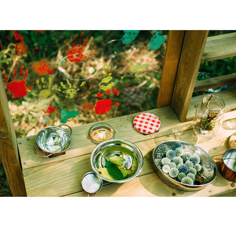 Wood Play Kitchen Mud Pue Kitchen With A Handy Shelves Wooden Hobs The Brushed Steel Kitchen Sink Easy Clean Painting Screen