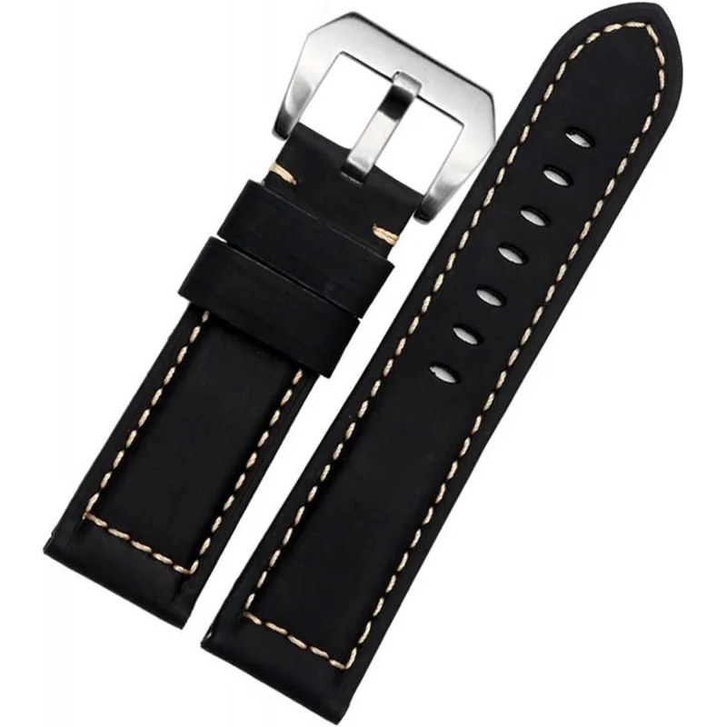 20mm 22mm 24mm 26mm Genuine Leather Retro Man Watch Band for Panerai PAM111 441 Cowhide Watchband Wrist Leather Straps