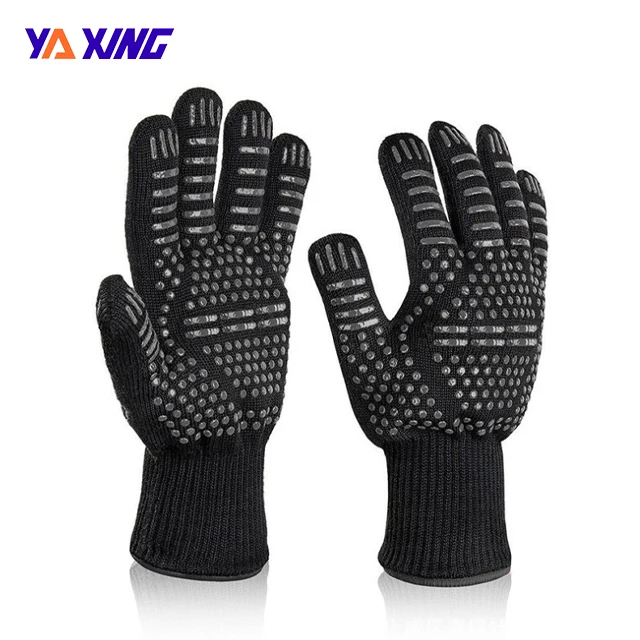 Silicone Gloves with Fingers Non Toxic Texture High Temperature Resistance Gloves
