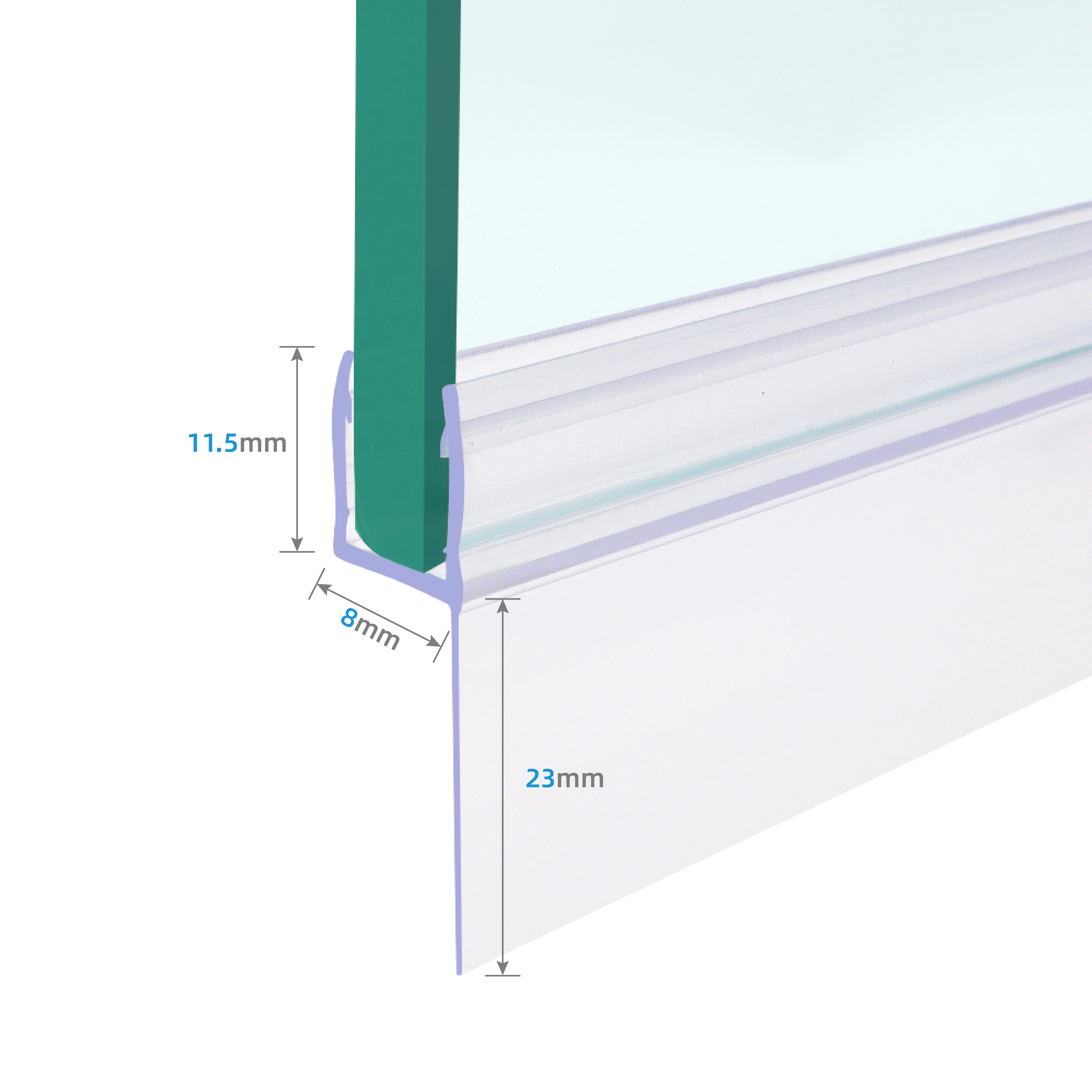GUIDA 716064 H shape waterproof frameless PVC rubber shower screen sliding door sealing strip