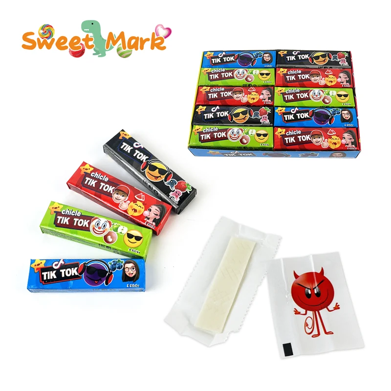 Popular Fruity Flavors Cartoon Bubble Gum with Tattoo Sticker