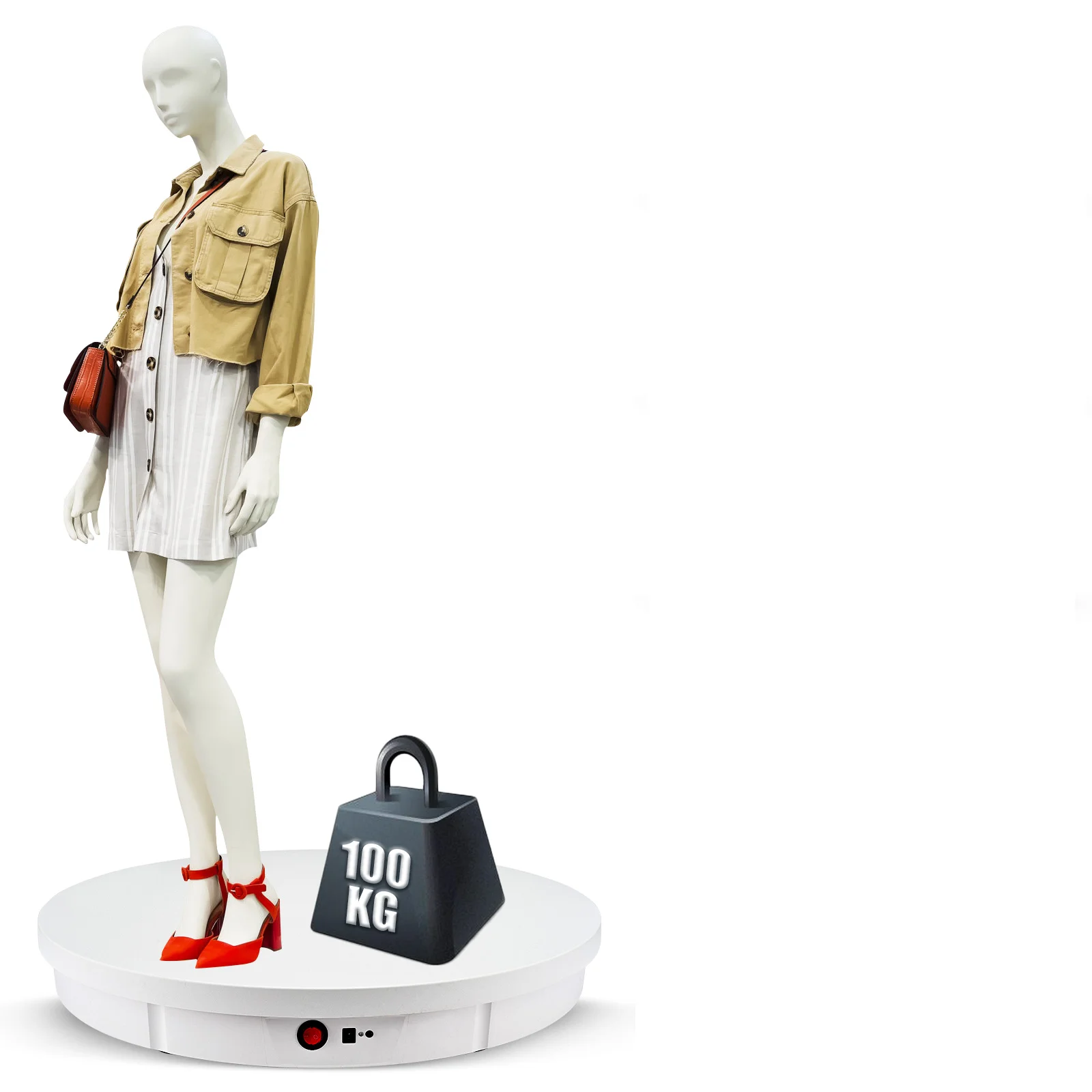 Electric Rotating Display Stand 360 Degree Turntable Jewelry Holder for Photography Video Shooting Props 52cm 100kg load