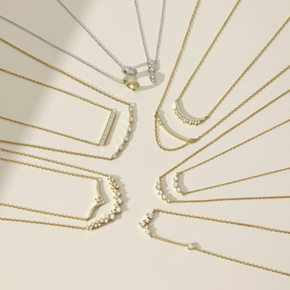 Dylam Exclusive Design Fashion Fine Jewelry S925 Silver Link Chain Diamond Moissanite 5A Zirconia Double Circle Pendant Necklace