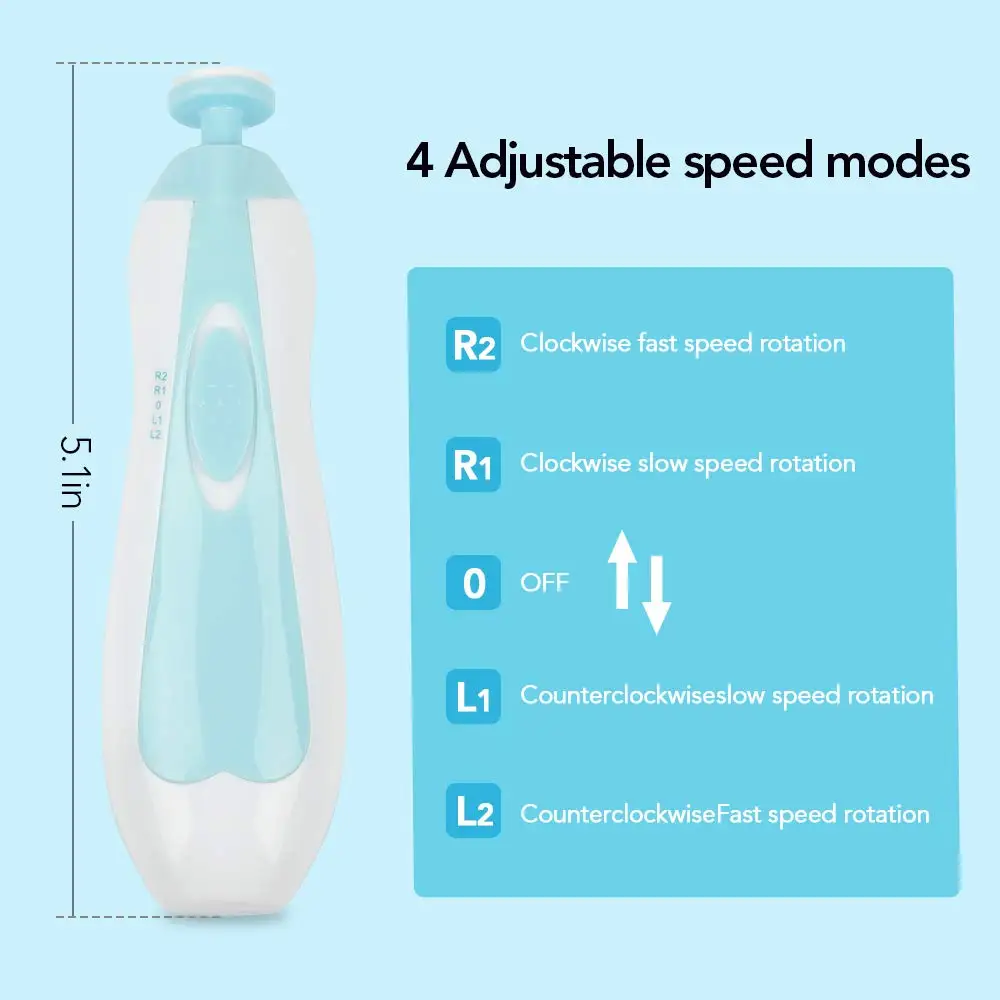 Baby Nail Trimmer Electric Safe Baby Nail File, Baby Nail Clippers with Light and  for Newborn