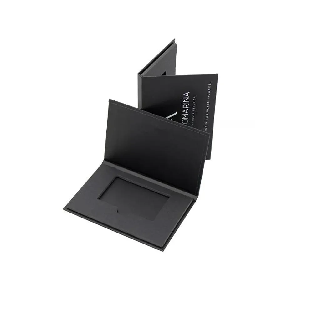 Black Wholesale Custom Logo Premium Luxury Cardboard Paper Packing Credit Gift Card Box with Eva and Magnet Button
