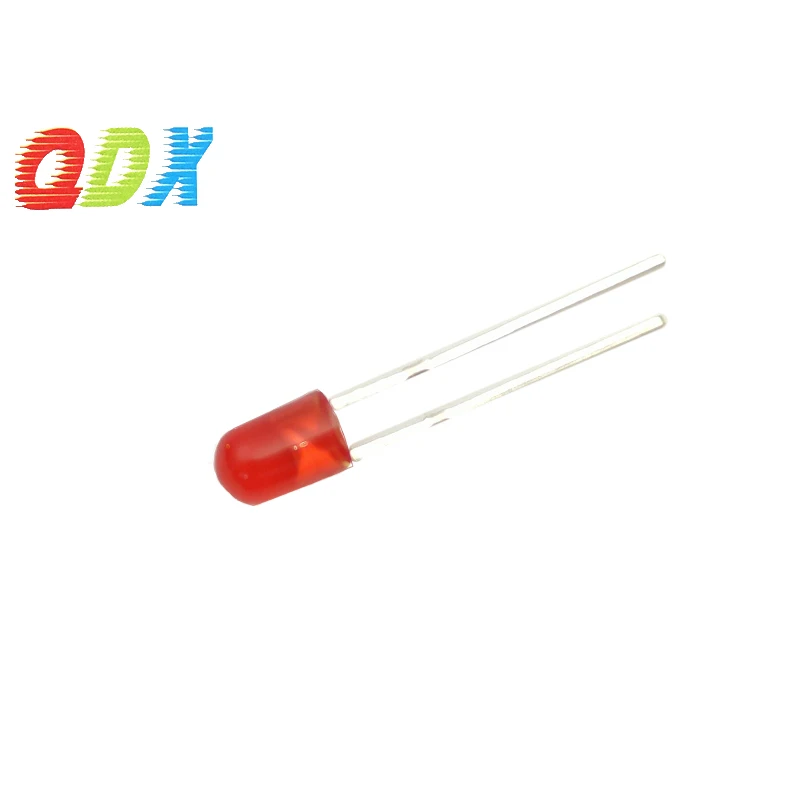China Factory Top 4mm borderless red hair red led in-line light emitting diode  /F4 borderless red led diodes