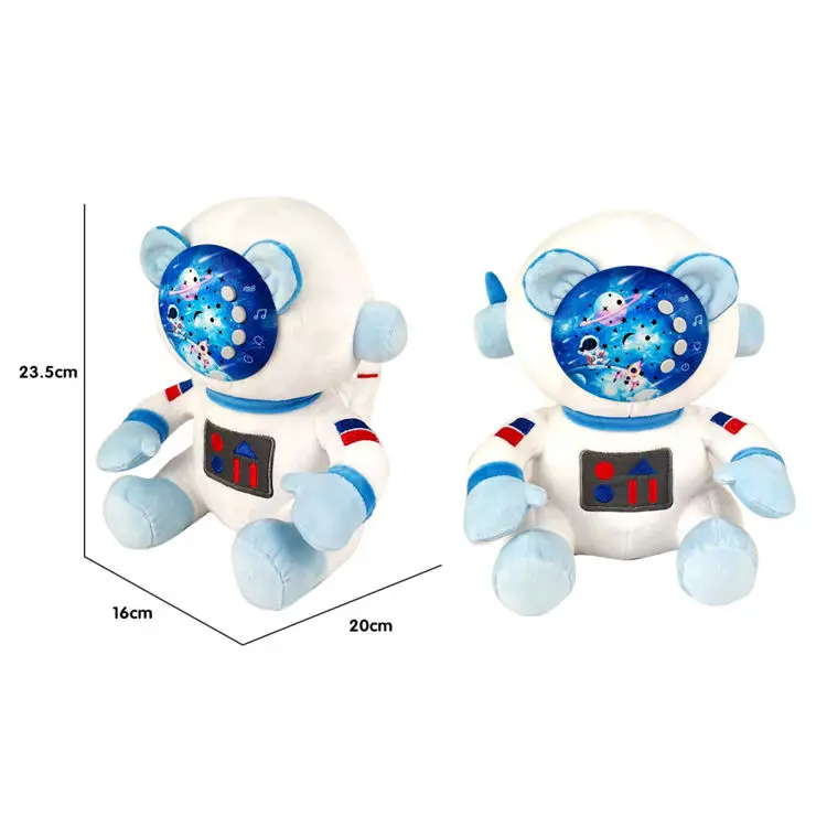 Stuffed Animals Toys with Night Light and Star Astronaut Space Plush Infant Slumber Buddies With Noise Starlight Projection