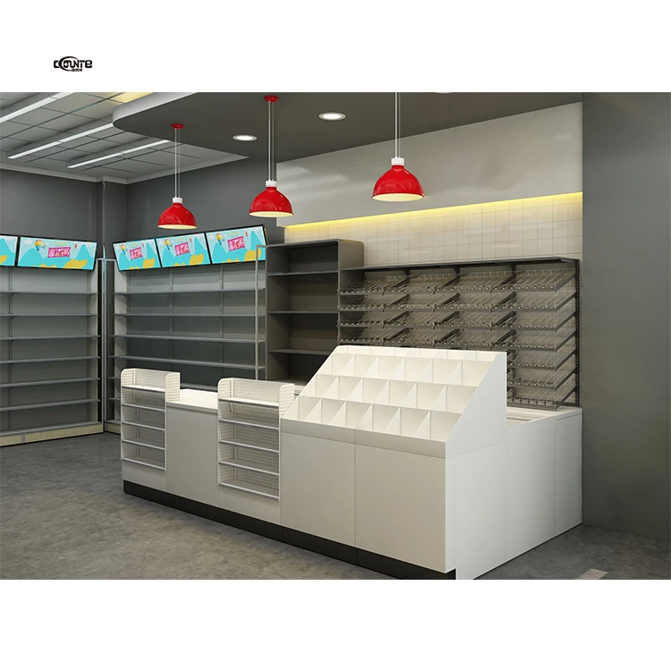 Modern widely used in convenience stores and supermarkets tobacco and liquor cabinet checkout desk system
