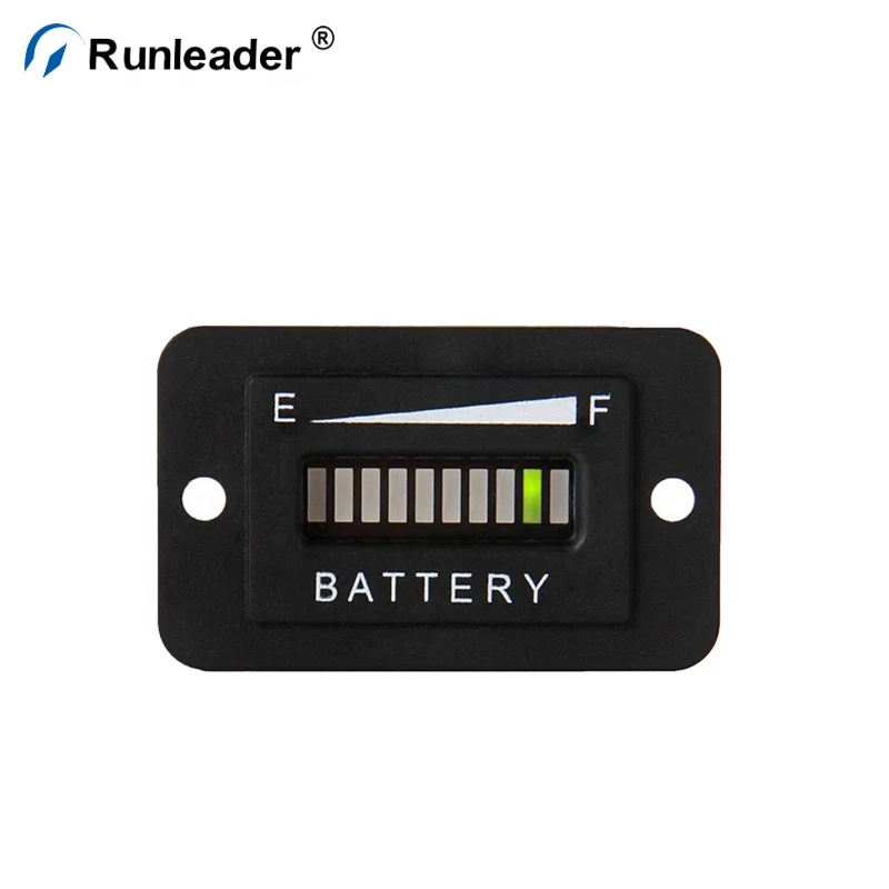 Runleader Battery Charge Discharge Indicator Meter For Golf Carts Digital LED State 12 V 24V 36V 48V 72V Three Color LED Light