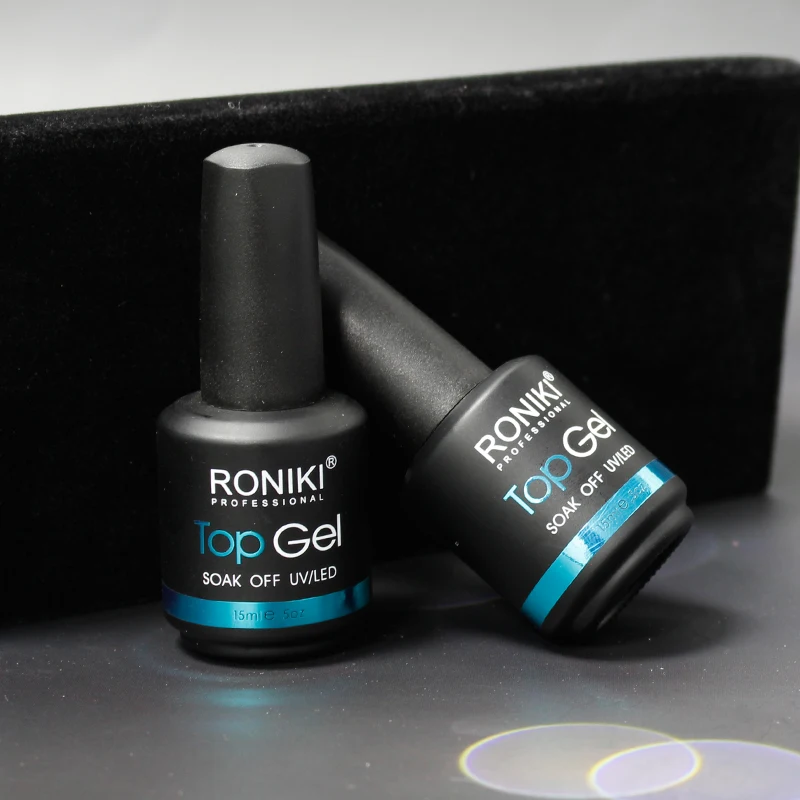RONIKI 15ml uv led gel no wipe top coat rubber base coat matte base top gel