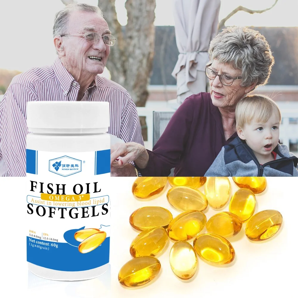 Factory Wholesale Health Food Supplement Omega3 DHA EPA Fish Oil Softgel Capsule