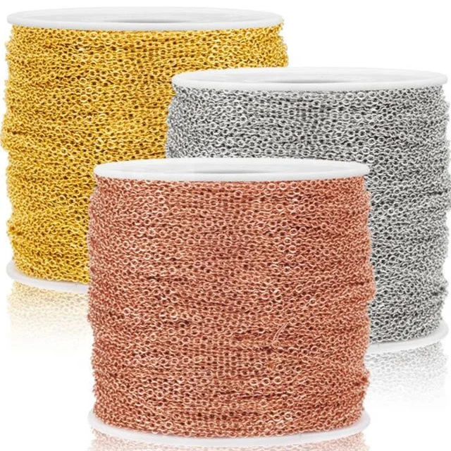 Yiwu Aceon цепочка из нержавеющей стали оптом с завода DIY Ювелирные изделия индивидуальная длина продажа по метрам рулон кабель звеньевая цепь