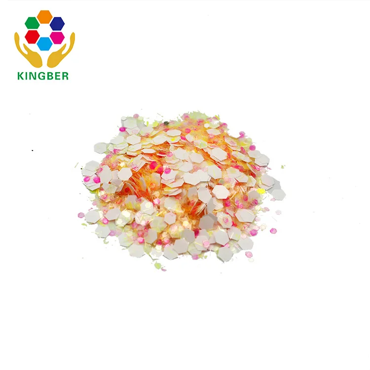 Excellent quality best sell fluorescent polyester chunky holographic glitter powder from Kingber