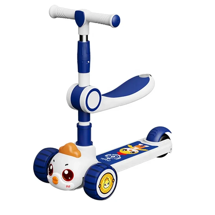 China OEM ODM new cheap 2 in1  with Seat Child Kids kick Scooter Light-Up Wheels Wide Deck 4 Adjustable Height