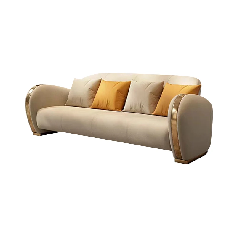 Luxury Villa Modern Design Leather Sofa Set Furniture Living Room Home Decor Big Couch 3 2 1 Seater Sectional Sofa