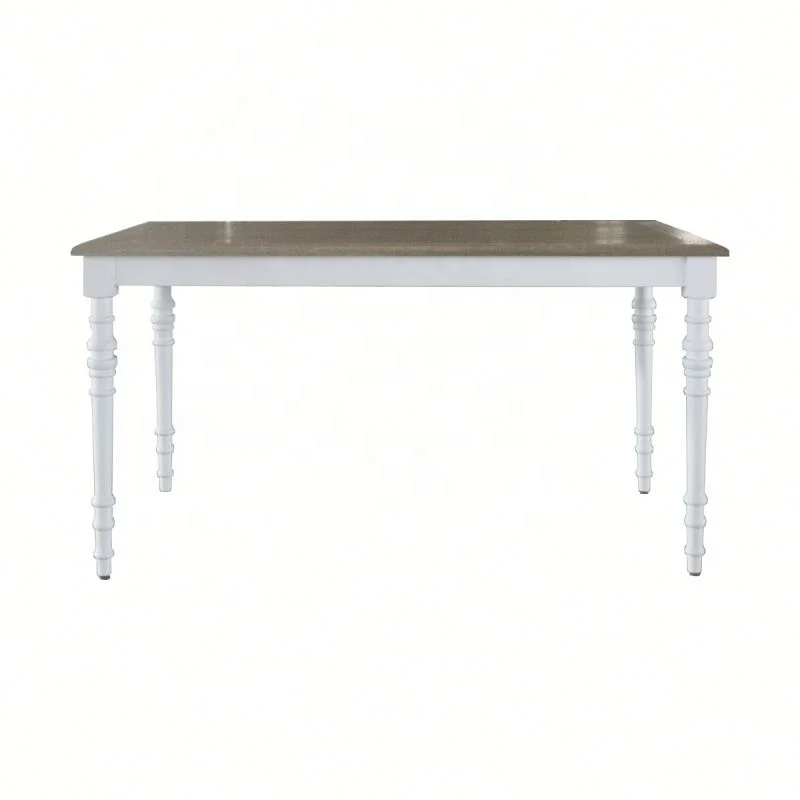 D1615-160 French Style Home Furniture Rectangular Wood Solid Oak/Birch Kitchen Dining Table