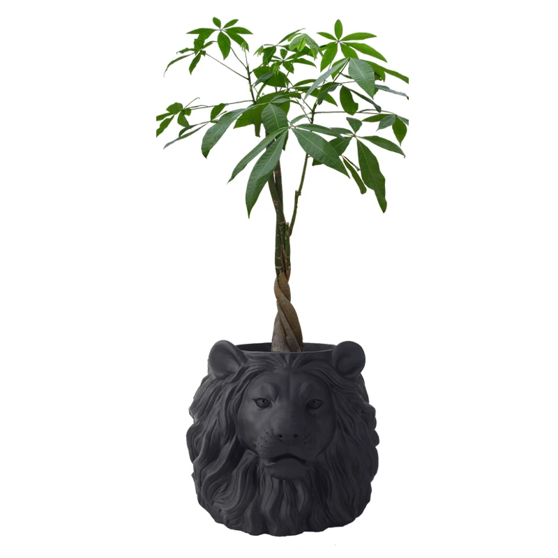 Bronze Gold Black Animal Planter Home Decor Indoor Cute Planter Clay Fiber Pots for Plants