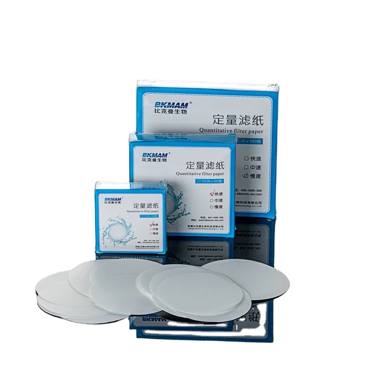 Китайский производитель, Высокоэффективная безпепельная фильтровальная бумага, круговая лабораторная количественная фильтровальная бумага