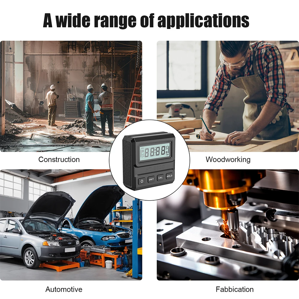 Digital Protractor Inclinometer Angle Level Goniometer Measuring Bevel Meter Magnet 90 Degree Gauge