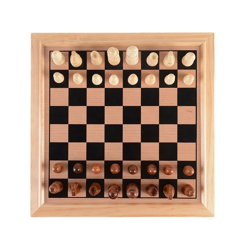 cheap Wooden 7-in-1 Chess,Checkers,Backgammon,Dominoes,Cribbage Board,Playing Card & Poker Dice Game Combo Set