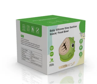 Anti Spill Silicone Collapsible Dinosaur shape Baby Food Feeding Bowls Sets Toddler and Baby Snack Catcher bowl