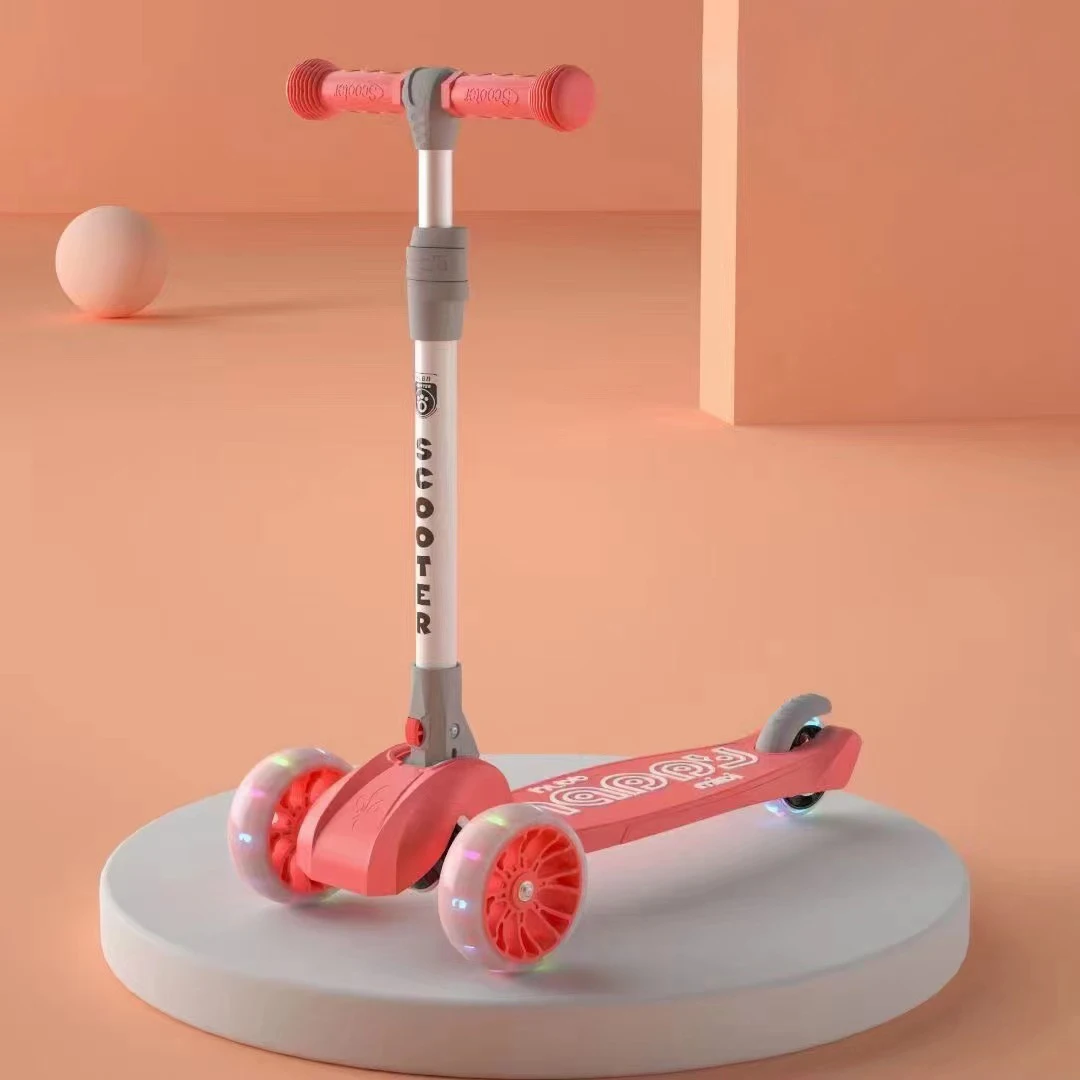 One Click Folding Flash Wheel for Boys and Girls Aged 1-8, Scooter Slide with Four Gear Adjustment