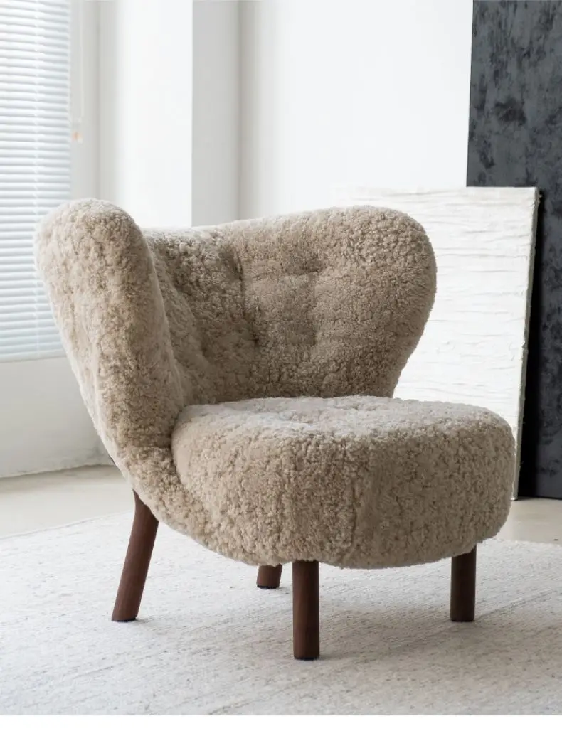 Eco-Friendly Oak Wood Chair with Natural Coating or Solid Oak Legs Stained Walnut Wood Available for Living Room